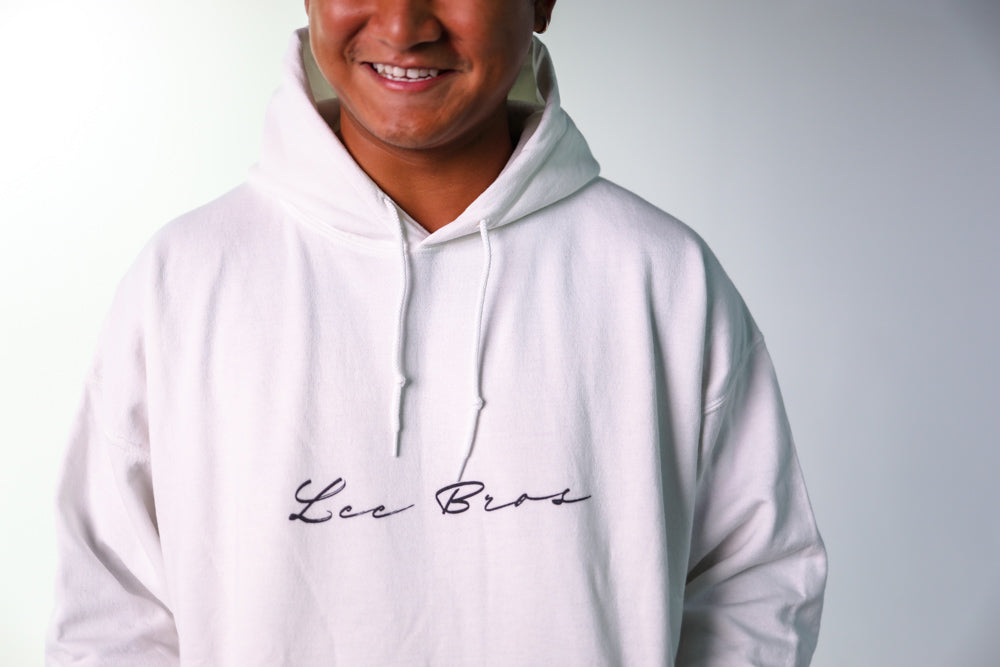 Lee Bros White Minimalist Hoodie