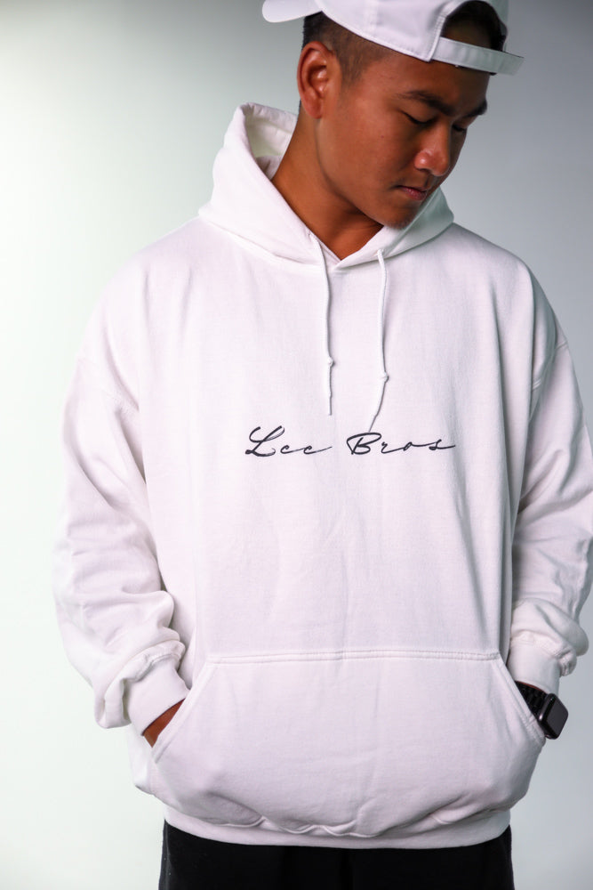 Lee Bros White Minimalist Hoodie