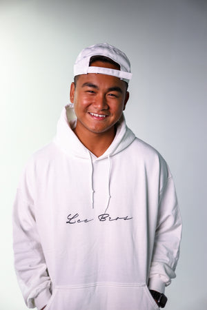 Lee Bros White Minimalist Hoodie