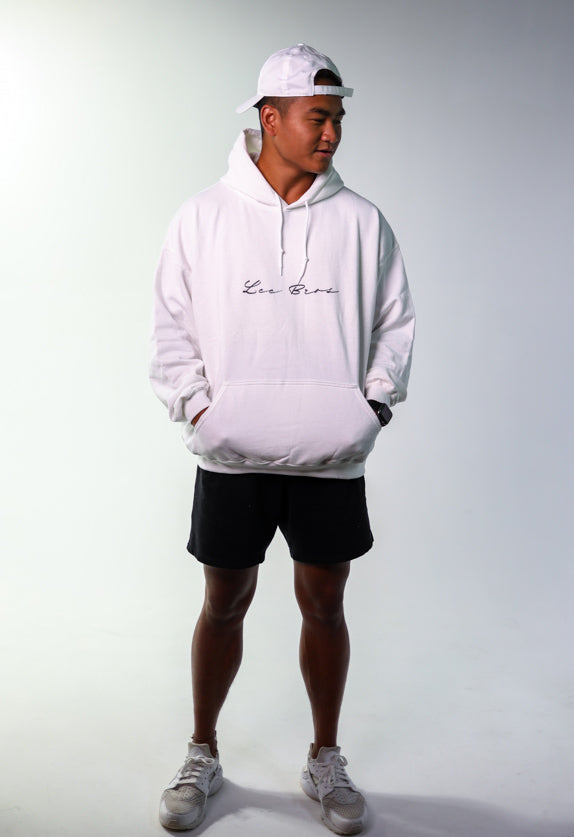 Lee Bros White Minimalist Hoodie