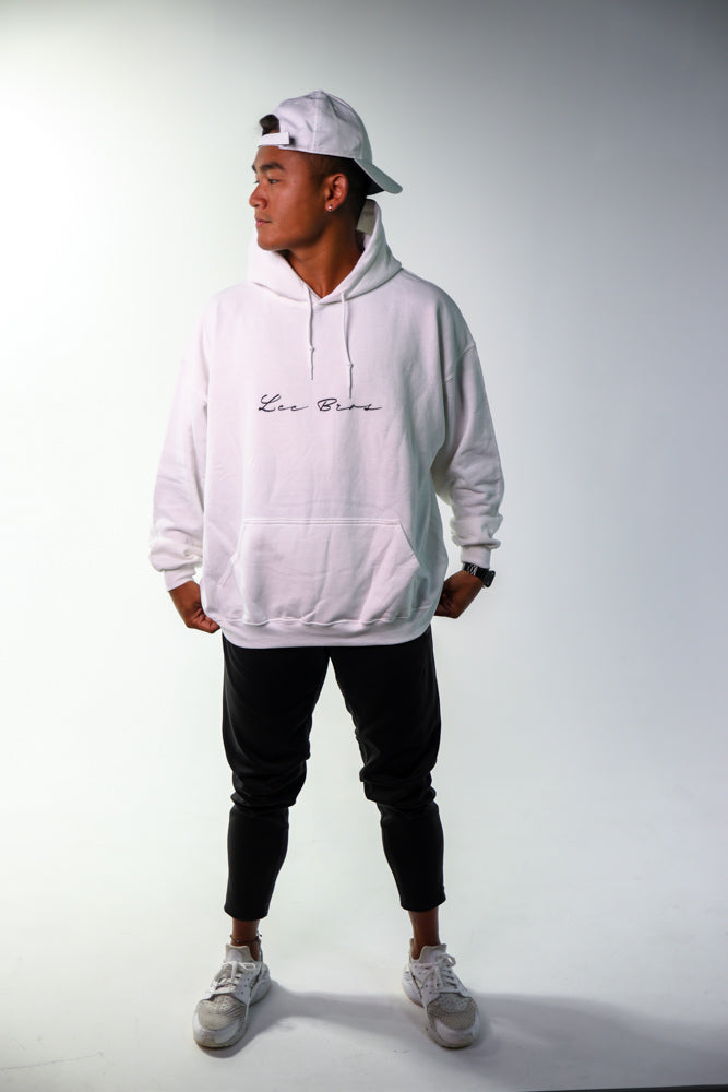 Lee Bros White Minimalist Hoodie